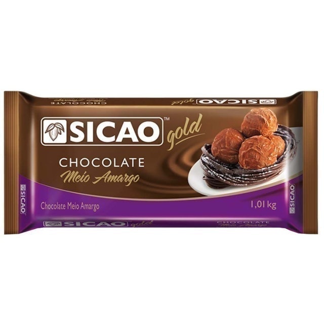 SICAO Chocolate Meio Amargo Gold em Barra 1,01Kg 1