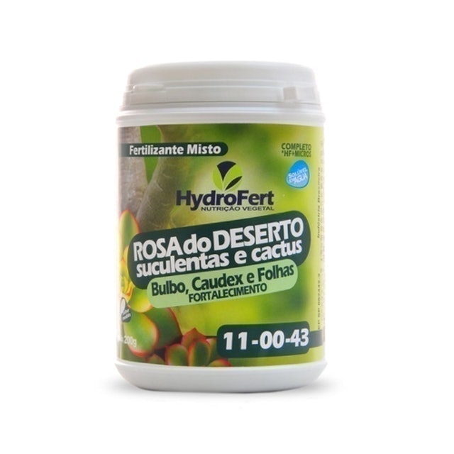 HYDROFERT Fertilizante Rosa do Deserto, Suculentas e Cactus - Bulbo, Caudex e Folhas 11-00-43  1