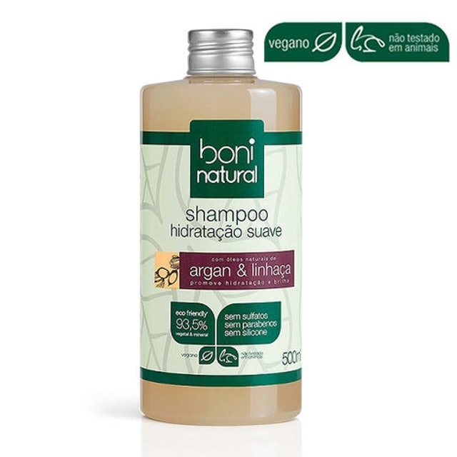 BONI NATURAL Shampoo Hidratação Suave Argan e Linhaça 1